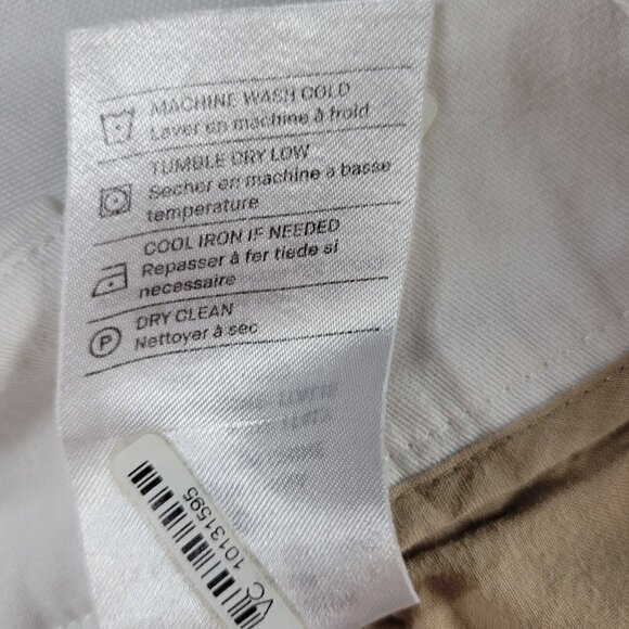 Vince Capri Crop Pants Size 6 29X25 White Cotton Linen Blend Pockets Zip Front - Picture 9 of 14